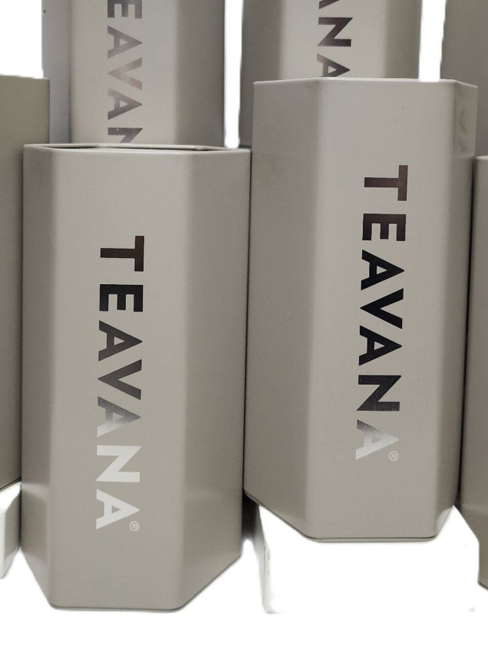 Set of 2Teavana NEW Collectible Stone Gray Special Edition Honeycomb Tea Tin w/L